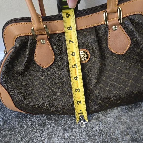 Rioni leather and coated canvas shoulder satchel, EUC - Picture 8 of 16